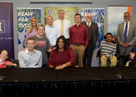 US Secretary of Education Arne Duncan and Assistant Secretary Michael Yudin with current students.