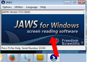 JAWS for WIndows screen reading software screen shot